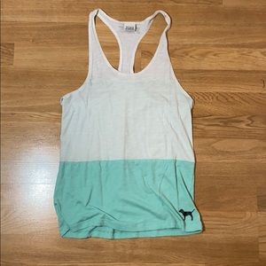 PINK White & Turquoise Tank